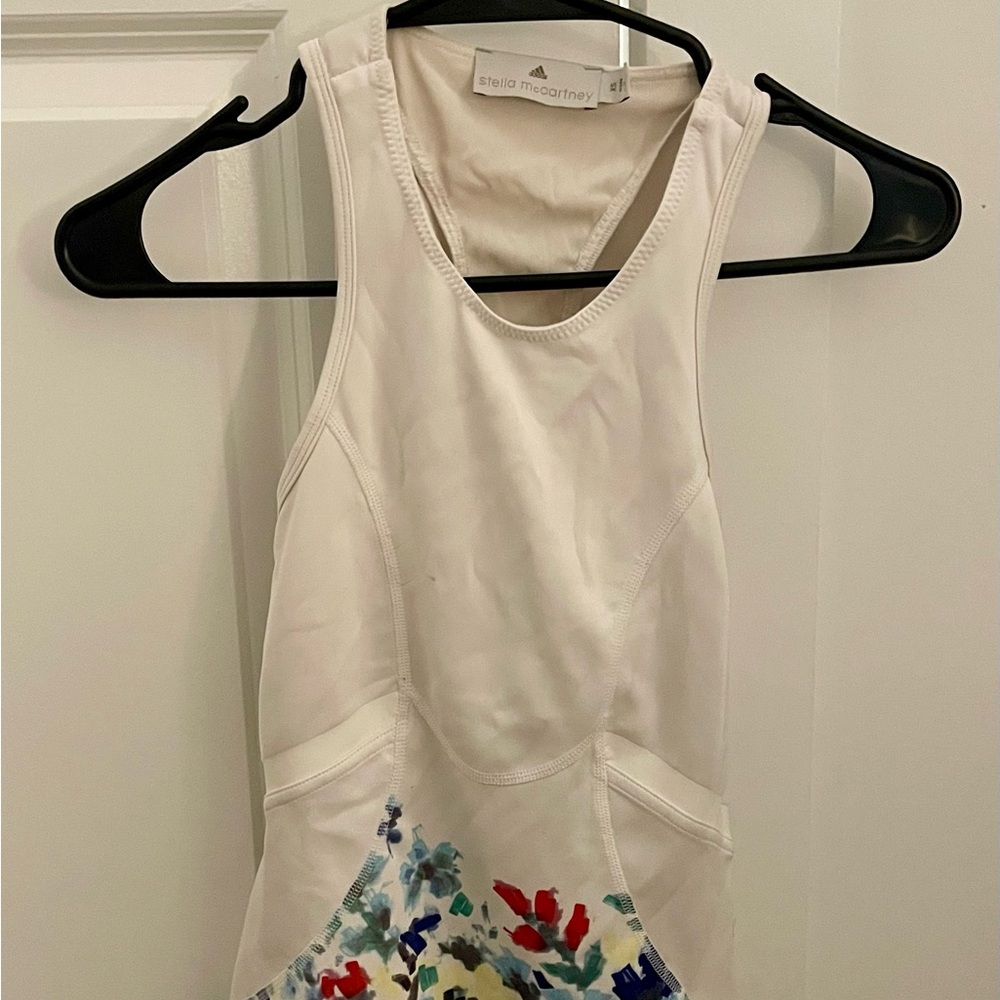 Adidas by Stella McCartney White Tank with Floral Accents
